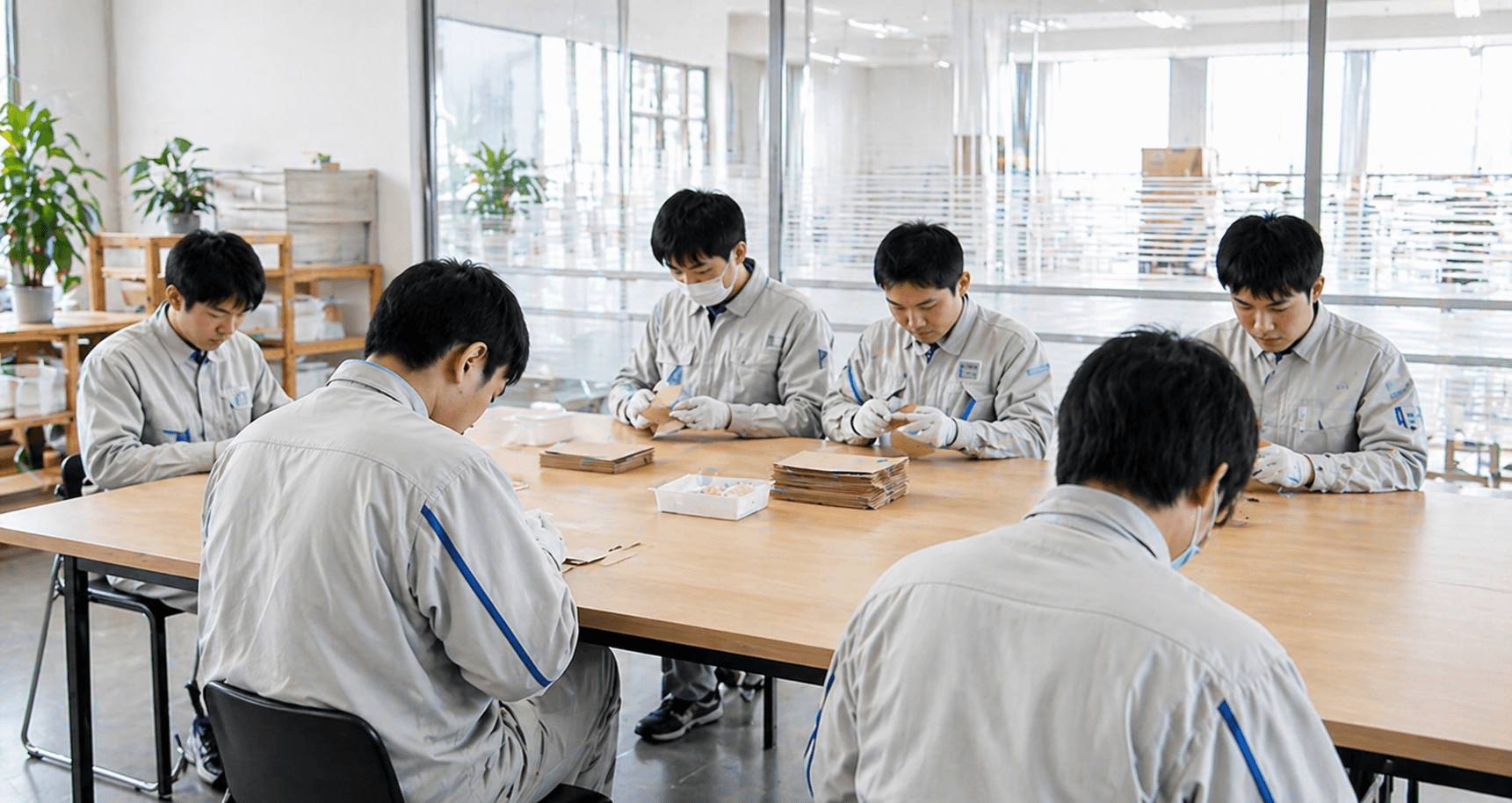 軽作業をしている様子